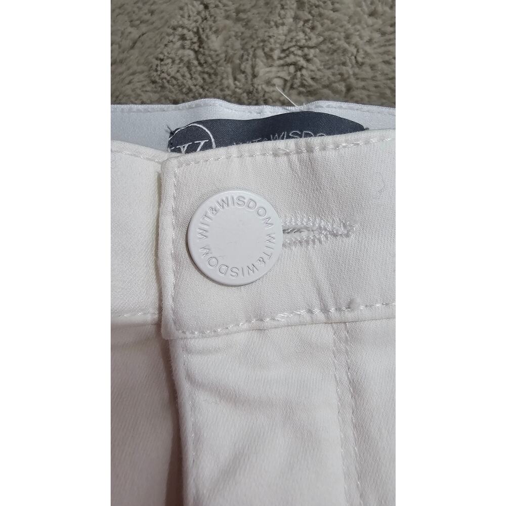 WIT & WISDOM Jeans High Rise Micro Slit Hem Straight Leg Pants, White, Sz 00 NEW - Picture 14 of 14